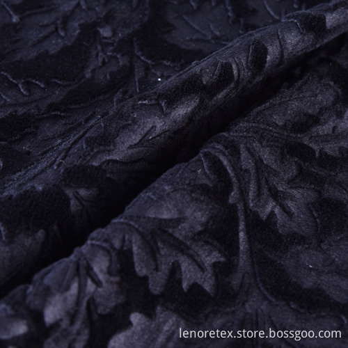 Polyester Spandex Knit Embossed Velvet Fabric